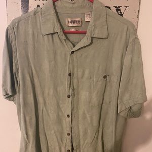 Vintage campia green button up tropical shirt
